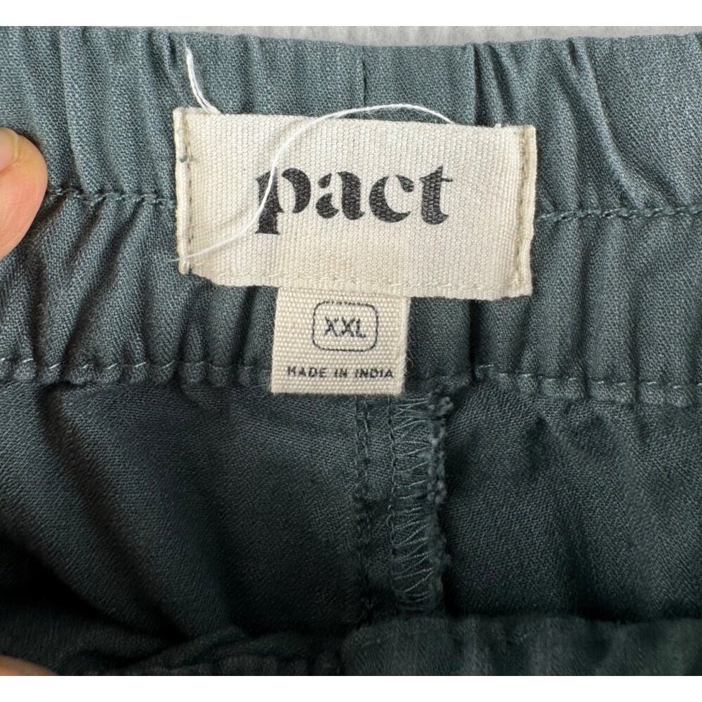 Pact womens woven twill roll up pants green athleisure hiking sz XXL - Picture 2 of 7
